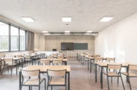 A classroom at College Cardinal Mercier by LT2A and OPEN ARCHITECTES