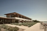 Dexamenes Seaside Hotel Extension approached along the dune path