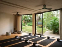The wellness room opening to the garden at Esh Hotel and Spa