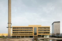 Ferro Offices by GROUP A beside the harbour chimney in Rotterdam's M4H district