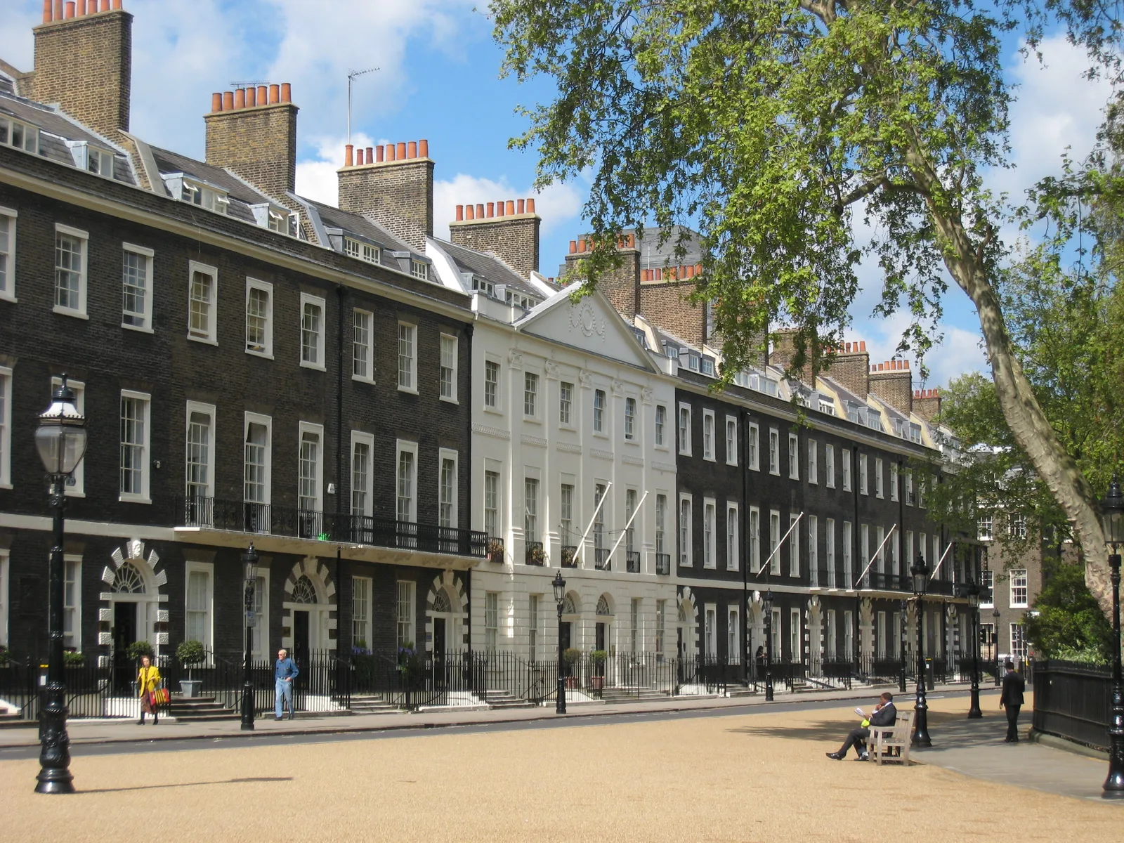 Georgian terrace houses of the Architectural Association at 34 to 36 Bedford Square, London