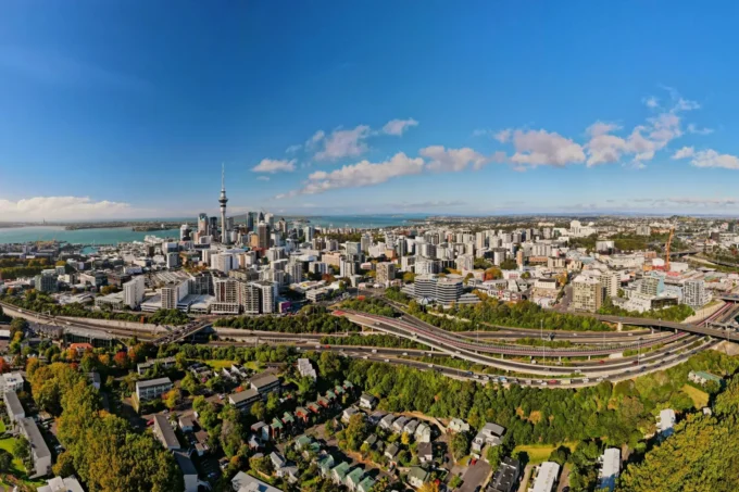 Auckland City Rail Link station platform and track seen after opening