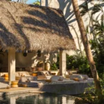 Esh Hotel and Spa by FAMM Arquitectura, the thatched palapa above the pool at Nosara