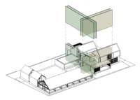 Axonometric diagram of PIN'N PAN House by ForX Design Studio