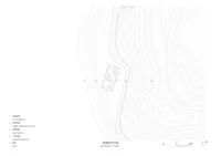 Site plan showing the installation beside the contour lines of the coastal park, Seaside Swing Installation by XBTW OFFICE