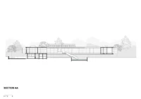 Section through the house, courtyard and pool