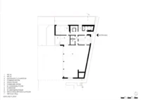 Ground floor plan with the vehicle hall, command room, radio room, changing rooms and entrance cloakroom, Civil Protection Centre by Roland Baldi Architects