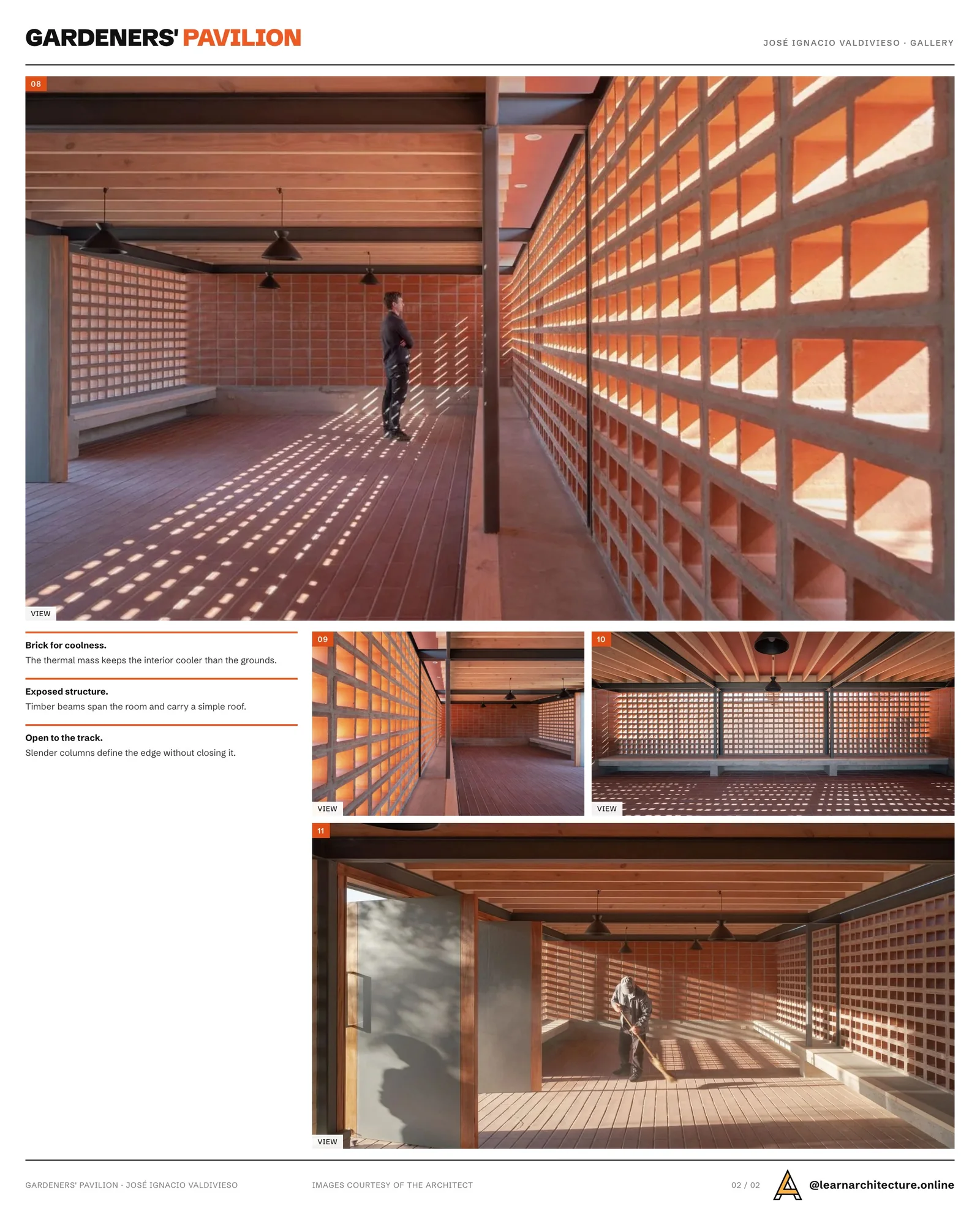 Second presentation board sheet for Gardeners' Pavilion Club Hípico de Santiago by José Ignacio Valdivieso, laying out the project drawings and images on one page
