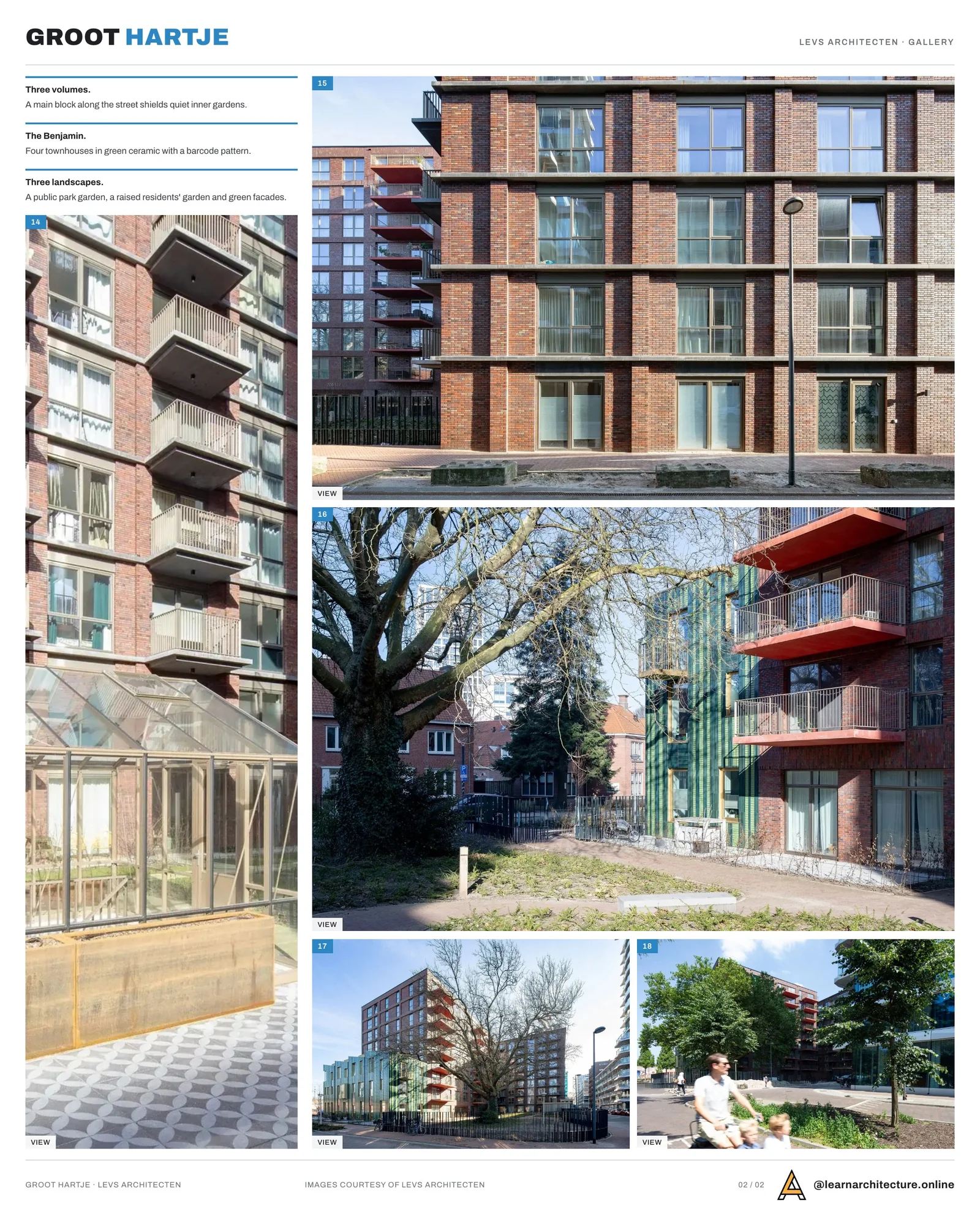 Second presentation board sheet for Groot Hartje by LEVS architecten, laying out the project drawings and images on one page