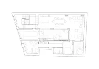 Ground floor plan with the central courtyard and living spaces