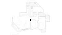 Proposed floor plan showing the kitchen opened to the living and dining area