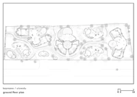 Ground floor plan of the Kaymana site showing the villas, paths and pool