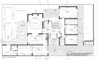 Ground floor plan of the remodelled house showing the two wings and the stair at the centre, Los Navegantes House