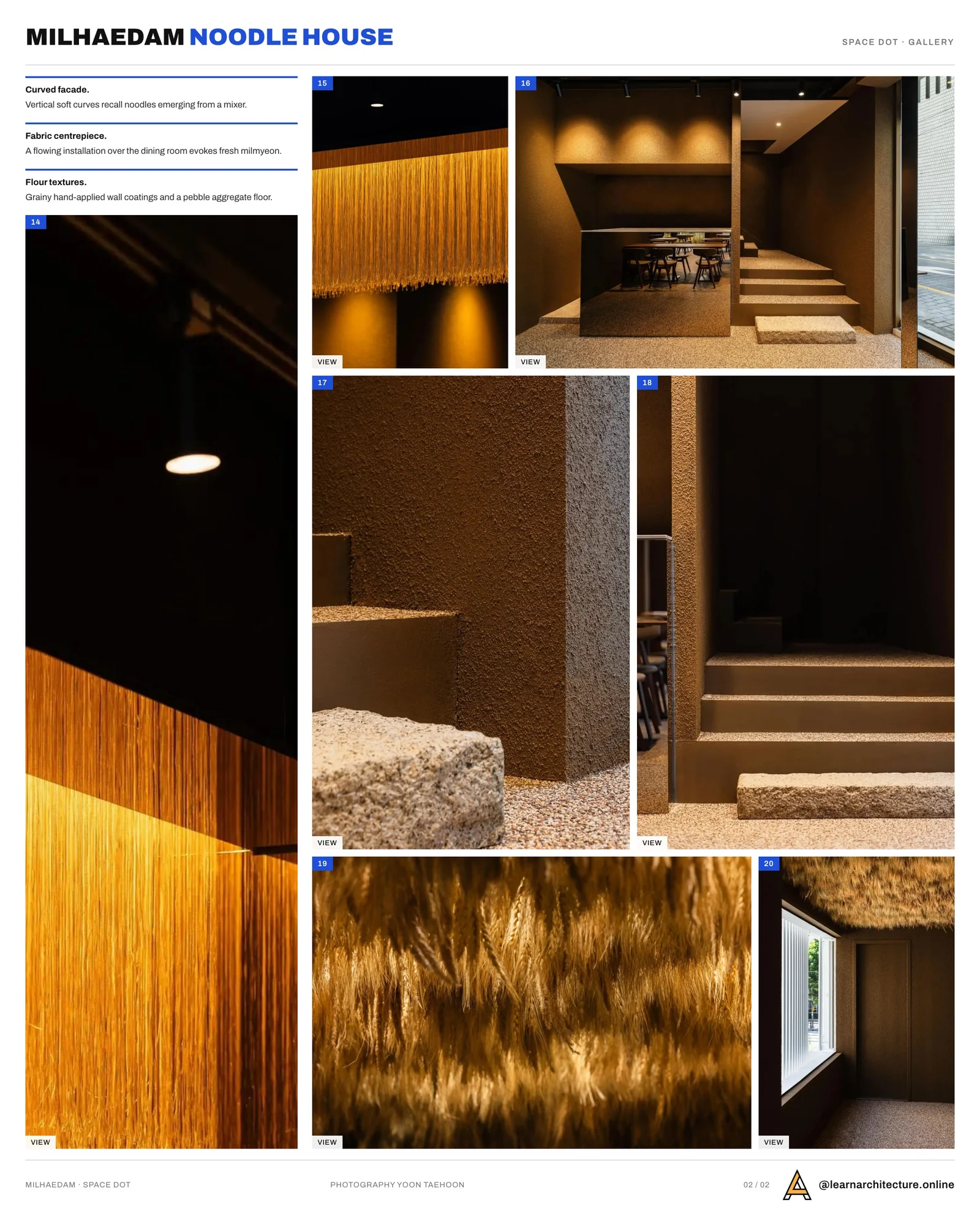 Second presentation board sheet for MILHAEDAM by SPACE DOT, laying out the project drawings and images on one page