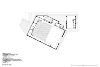 Second floor plan showing the upper level of the auditorium and terraces, Moganshan Liaoyuan Theater by One Design