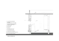 Construction detail of the roof edge and wall