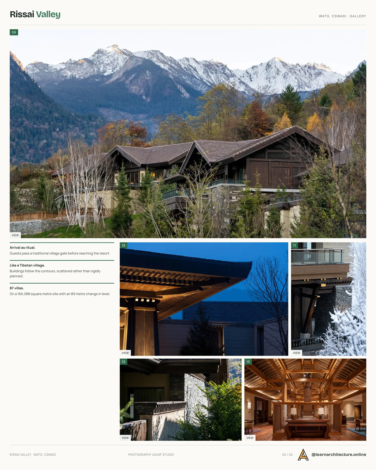 Second presentation board sheet for Rissai Valley by WATG & CSWADI, laying out the project drawings and images on one page