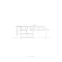 Longitudinal section through the farmhouse and barn